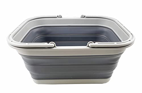 SAMMART SAMMART 12L (3.17Gallon) Collapsible Tub with Handle - Portable Outdoor Picnic Basket/Crater - Foldable Shopping Bag - Space Saving Storage Container