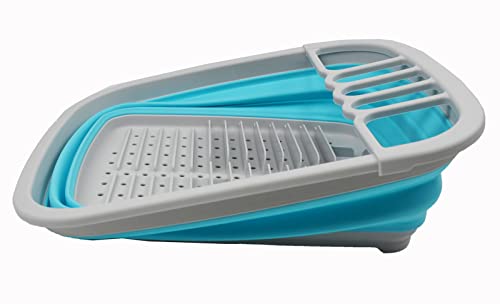 SAMMART 10L (2.6 Gallons) Collapsible Tub & 8L (2.11Gallons) Collapsible Dish Drainer with Drainer Board