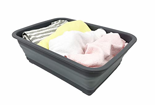SAMMART 8L (2.1 Gallon) Set of 2 Collapsible Tub - Foldable Dish Tub - Portable Washing Basin - Space Saving Plastic Washtub