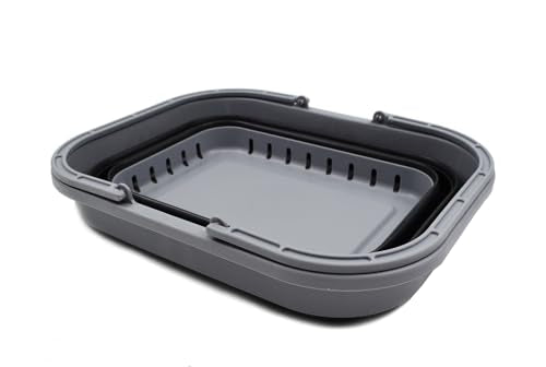 SAMMART 19L (5 Gallon) Collapsible Tub with Handle - Portable Outdoor Picnic Basket/Crater - Foldable Shopping Bag - Space Saving Storage Container