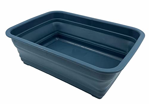 SAMMART 7L (1.85 Gallon) Collapsible Tub - Foldable Dish Tub - Portable Washing Basin - Space Saving Plastic Washtub
