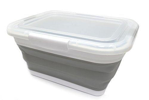 SAMMART Set of 2 Collapsible Plastic Laundry Basket - Foldable Pop Up Storage Container/Organizer - Portable Washing Tub - Space Saving Hamper/Basket