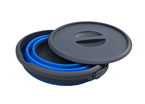 SAMMART 5.5L (1.4 Gallon) Collapsible Plastic Bucket with Lid - Foldable Round Tub with Lid - Portable Fishing Water Pail - Space Saving Outdoor Waterpot.