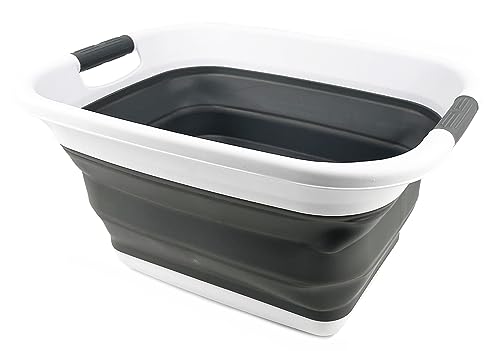 SAMMART 25L (6.6 gallons) Collapsible Plastic Laundry Basket/Washing Tub - Portable Storage Container/Organizer - Portable Laundry Hamper - Pop Up Saving