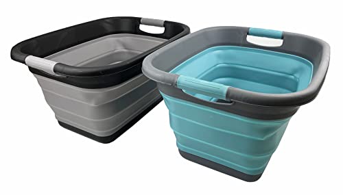 SAMMART 25L (6.6 Gallon) Collapsible Laundry Basket/Tub - Foldable Storage Container/Organizer, Water Capacity: 20L