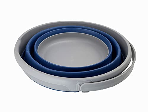 SAMMART 10L (2.6 gallons) Collapsible Plastic Bucket - Foldable Round Tub with Handle- Portable Fishing Bucket/Water Pail - Pop Up Saving