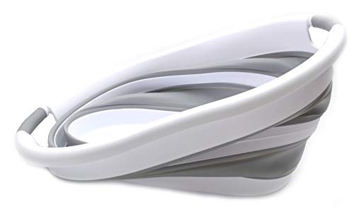 SAMMART 2 pcs Set : 36L (9.5 Gallons) Plastic Collapsible Laundry Basket & 10L (2.64 Gallons) Collapsible Bucket