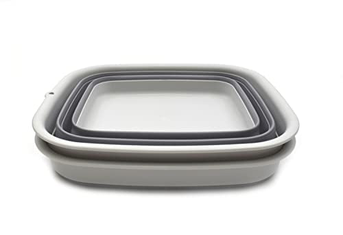 SAMMART 15L (3.9 Gallon) Collapsible Tub - Foldable Dish Tub - Portable Washing Basin - Space Saving Plastic Washtub