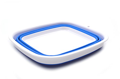 SAMMART Collapsible Tub - Foldable Dish Tub - Portable Washing Basin - Space Saving Plastic Washtub