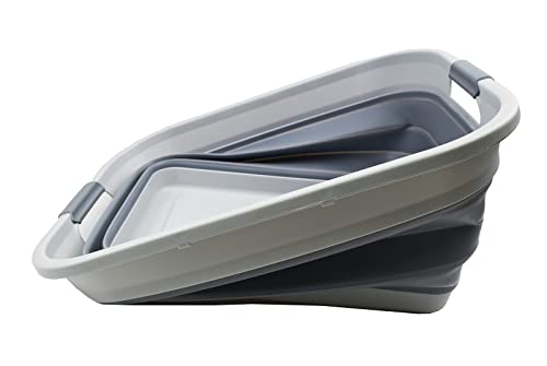 SAMMART 41L (10.8 gallon) Collapsible Plastic Laundry Basket - Foldable Pop Up Storage Container/Organizer - Space Saving Hamper/Basket, Water capacity: 32L(8.4 gallon)