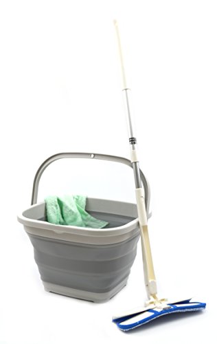 SAMMART 11L (2.9 gallons) Collapsible Plastic Rectangular Bucket - Foldable Washing tub with Handle - Pop Up Saving Outdoor Waterpot