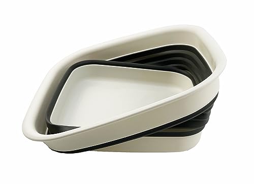 SAMMART 2pcs Set - 8L (2.1 Gallon) Collapsible Tub & 2.6L (0.68 Gallon) Collapsible Colander - Portable Washing Basin - Space Saving Plastic Washtub