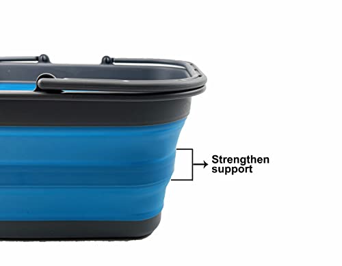 SAMMART SAMMART 12L (3.17Gallon) Collapsible Tub with Handle - Portable Outdoor Picnic Basket/Crater - Foldable Shopping Bag - Space Saving Storage Container
