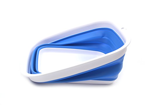 SAMMART Collapsible Tub - Foldable Dish Tub - Portable Washing Basin - Space Saving Plastic Washtub