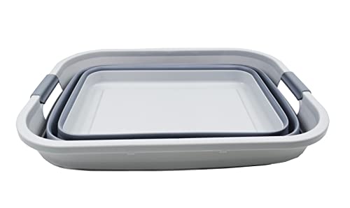 SAMMART 41L (10.8 gallon) Collapsible Plastic Laundry Basket - Foldable Pop Up Storage Container/Organizer - Space Saving Hamper/Basket, Water capacity: 32L(8.4 gallon)