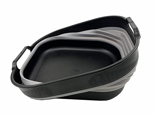 SAMMART 10L (2.64 Gallon) Collapsible Dishpan - Foldable Washing Basin - Portable Dish Washing Tub - Space Saving Kitchen Storage Tray