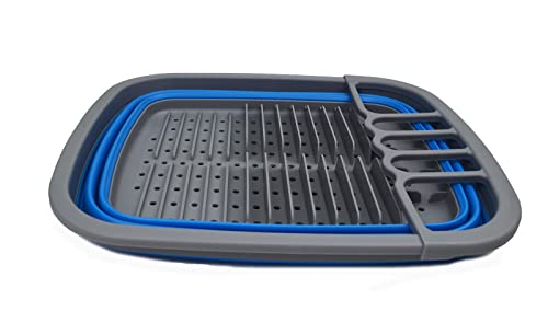 SAMMART 8L (2.11Gallons) Collapsible Dish Drainer - Foldable Drying Rack - Portable Dinnerware Organizer - Space Saving