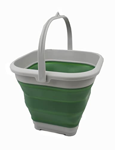 SAMMART 5.5L (1.4 Gallon) Collapsible Square Handy Bucket/Foldable SquareWater Pail/Portable Tub with Handle.