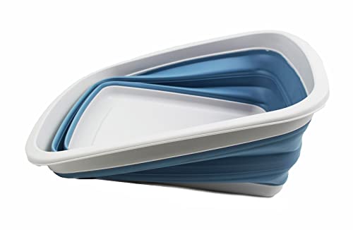 SAMMART 10L (2.6 Gallon) Collapsible Tub-Foldable Dish Tub-Portable Washing Basin-Space Saving Plastic Washtub