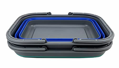 SAMMART SAMMART 12L (3.17Gallon) Collapsible Tub with Handle - Portable Outdoor Picnic Basket/Crater - Foldable Shopping Bag - Space Saving Storage Container