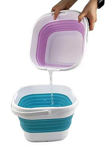 SAMMART 9.5L (2.5 Gallon) Collapsible Rectangular Handy Basket/Bucket