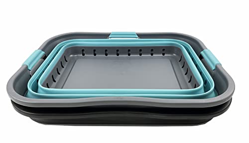 SAMMART 42L (11 gallon) Collapsible Plastic Laundry Basket - Foldable Pop Up Storage Container/Organizer - Portable Basket - Space Saving Hamper/Basket