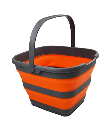 SAMMART 10L (2.6 Gallon) Collapsible Rectangular Handy Basket/Bucket - Space Saving tub