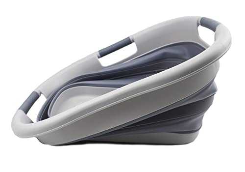 SAMMART 30L (7.9 gallons) Collapsible Plastic Laundry Basket - Foldable Laundry Washing Tub/Container - Portable Laundry Hamper/Organizer - Pop Up Saving