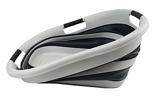 SAMMART 40L (10.5 gallon) Collapsible Plastic Laundry Basket - Foldable Pop Up Storage Container/Organizer - Portable Washing Tub - Space Saving Hamper/Basket