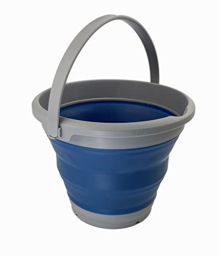 SAMMART 5.5L (1.4 gallons) Collapsible Plastic Bucket - Foldable Round Tub with Handle - Portable Fishing Water Pail - Space Saving Easy Storage