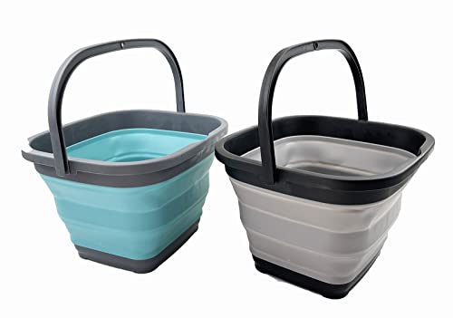 SAMMART 10L (2.6 Gallon) Collapsible Rectangular Handy Basket/Bucket