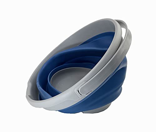 SAMMART 10L (2.6 gallons) Collapsible Plastic Bucket - Foldable Round Tub with Handle- Portable Fishing Bucket/Water Pail - Pop Up Saving