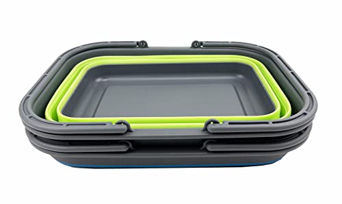 SAMMART SAMMART 12L (3.17Gallon) Collapsible Tub with Handle - Portable Outdoor Picnic Basket/Crater - Foldable Shopping Bag - Space Saving Storage Container