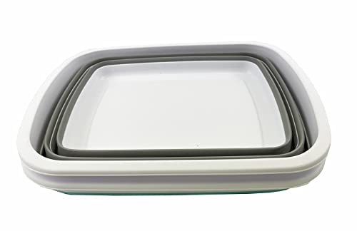 New SAMMART 10L (2.6 Gallon) Collapsible Tub-Foldable Dish Tub-Portable Washing Basin-Space Saving Plastic Washtub