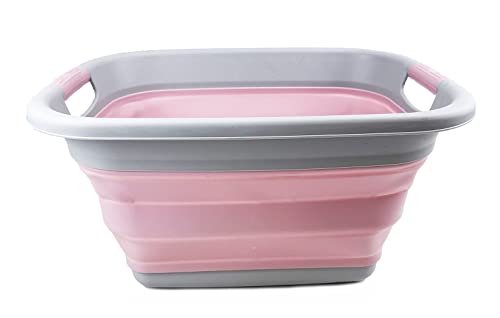 SAMMART 25L (6.6 Gallon) Collapsible Laundry Basket/Tub - Foldable Storage Container/Organizer - Portable Washing Bin - Space Saving Hamper, Water Capacity: 19L (5 Gallon)