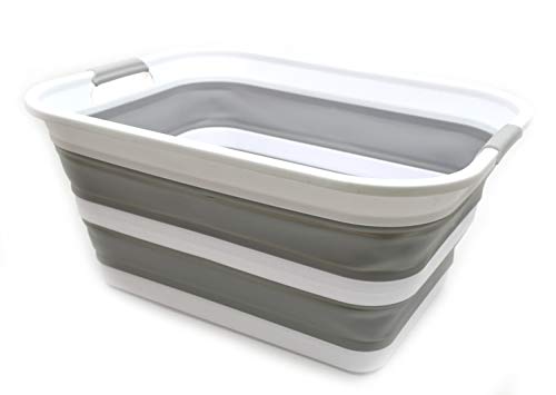 SAMMART Collapsible Plastic Laundry Basket - Foldable Pop Up Storage Container/Organizer - Portable Washing Tub - Space Saving Hamper/Basket