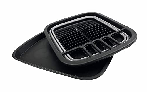 SAMMART 8L (2.11Gallons) Collapsible Dish Drainer with Drainer Board - Foldable Drying Rack Set - Portable Dinnerware Organizer - Space Saving Kitchen Storage Tray