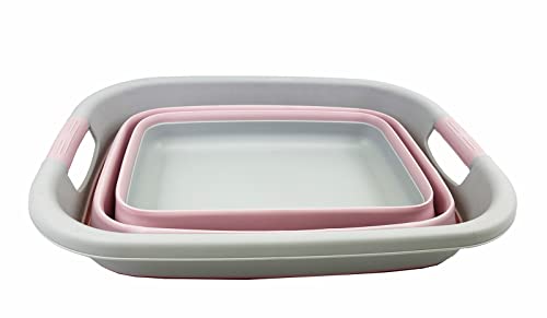 SAMMART 25L (6.6 Gallon) Collapsible Laundry Basket/Tub - Foldable Storage Container/Organizer - Portable Washing Bin - Space Saving Hamper, Water Capacity: 19L (5 Gallon)