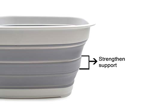 SAMMART 15L (3.9 Gallon) Collapsible Tub - Foldable Dish Tub - Portable Washing Basin - Space Saving Plastic Washtub