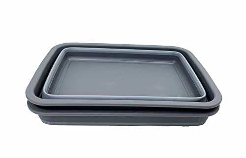 SAMMART 8L (2.1 Gallon) Set of 2 Collapsible Tub - Foldable Dish Tub - Portable Washing Basin - Space Saving Plastic Washtub