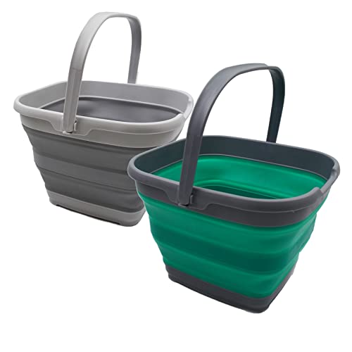 SAMMART 10L (2.6 Gallon) Collapsible Rectangular Handy Basket/Bucket