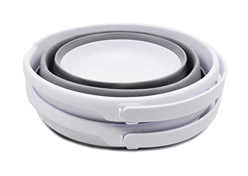 SAMMART 10L (2.6 Gallon) Collapsible Plastic Bucket - Foldable Round Tub - Portable Fishing Water Pail - Space Saving Outdoor Waterpot. Size 31cm Dia