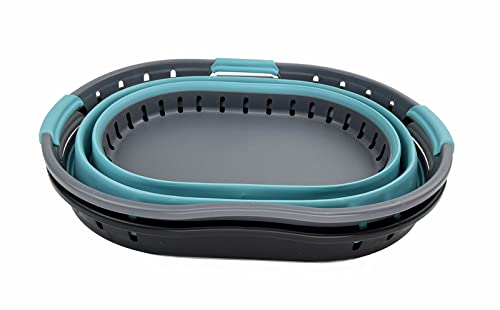 SAMMART 25L (6.6 gallon) Collapsible Plastic Laundry Basket - Foldable Pop Up Storage Container/Organizer - Portable Washing Tub - Space Saving Hamper/Basket