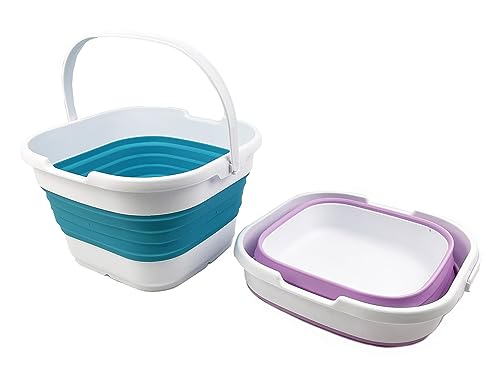 SAMMART 9.5L (2.5 Gallon) Collapsible Rectangular Handy Basket/Bucket