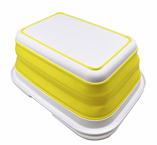 SAMMART 9.2L (2.37Gallon) Collapsible Tub with Handle - Portable Outdoor Picnic Basket/Crater - Foldable Shopping Bag - Space Saving Storage Container