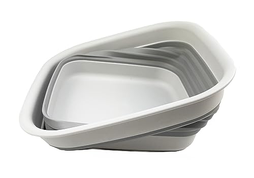 SAMMART Combo Collapsible Dish tub with Handy Basket - Space Saving, Camping Set, Picnic Set, Indoor or Outdoor use, Foldable Storage.