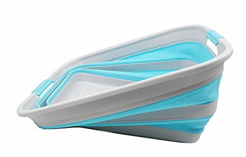 SAMMART 42L Collapsible Plastic Laundry Basket - Foldable Pop Up Storage Container/Organizer - Portable Washing Tub - Space Saving Hamper/Basket