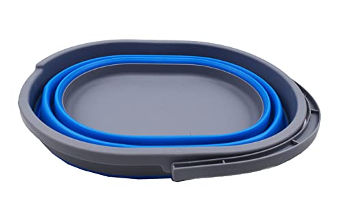 SAMMART Collapsible Plastic Basket with Handle 11L (2.9 Gallon) - Portable Outdoor Picnic Basket/Container - Foldable Basin for Washing Dishes, Camping, Hiking