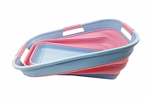 SAMMART 21L (5.5 Galloons) Collapsible Plastic Storge Basket - Foldable Pop Up Storage Container/Organizer - Portable Washing Tub - Space Saving Hamper/Basket