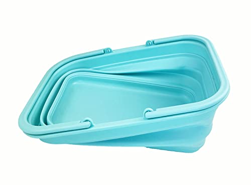 SAMMART SAMMART 9.2L (2.37Gallon) Collapsible Tub with Handle - Portable Outdoor Picnic Basket/Crater - Foldable Shopping Bag - Space Saving Storage Container